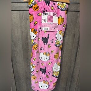 New Hello Kitty Candy Corn Romp Pink Halloween Plush 60" x 70" Throw Blanket